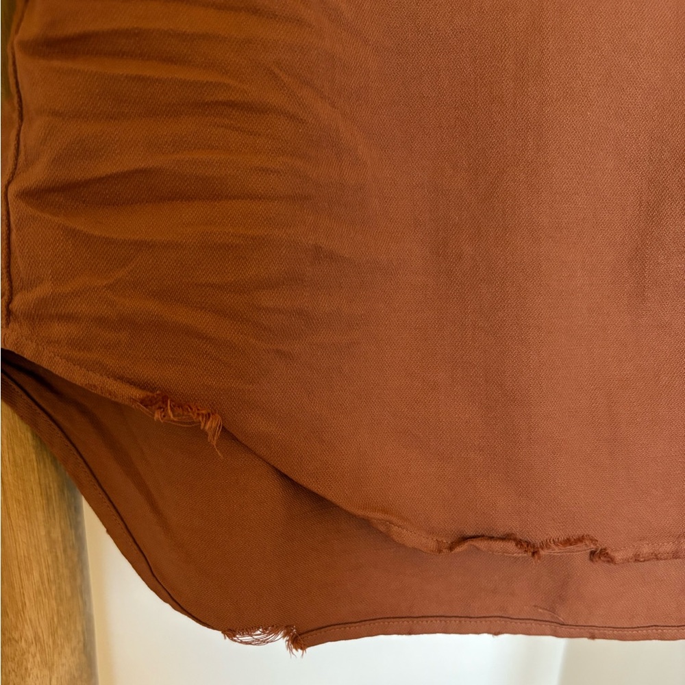 Frank & Eileen Italian Cotton Brown Button-Up Shirt / M - Picture 3 of 3